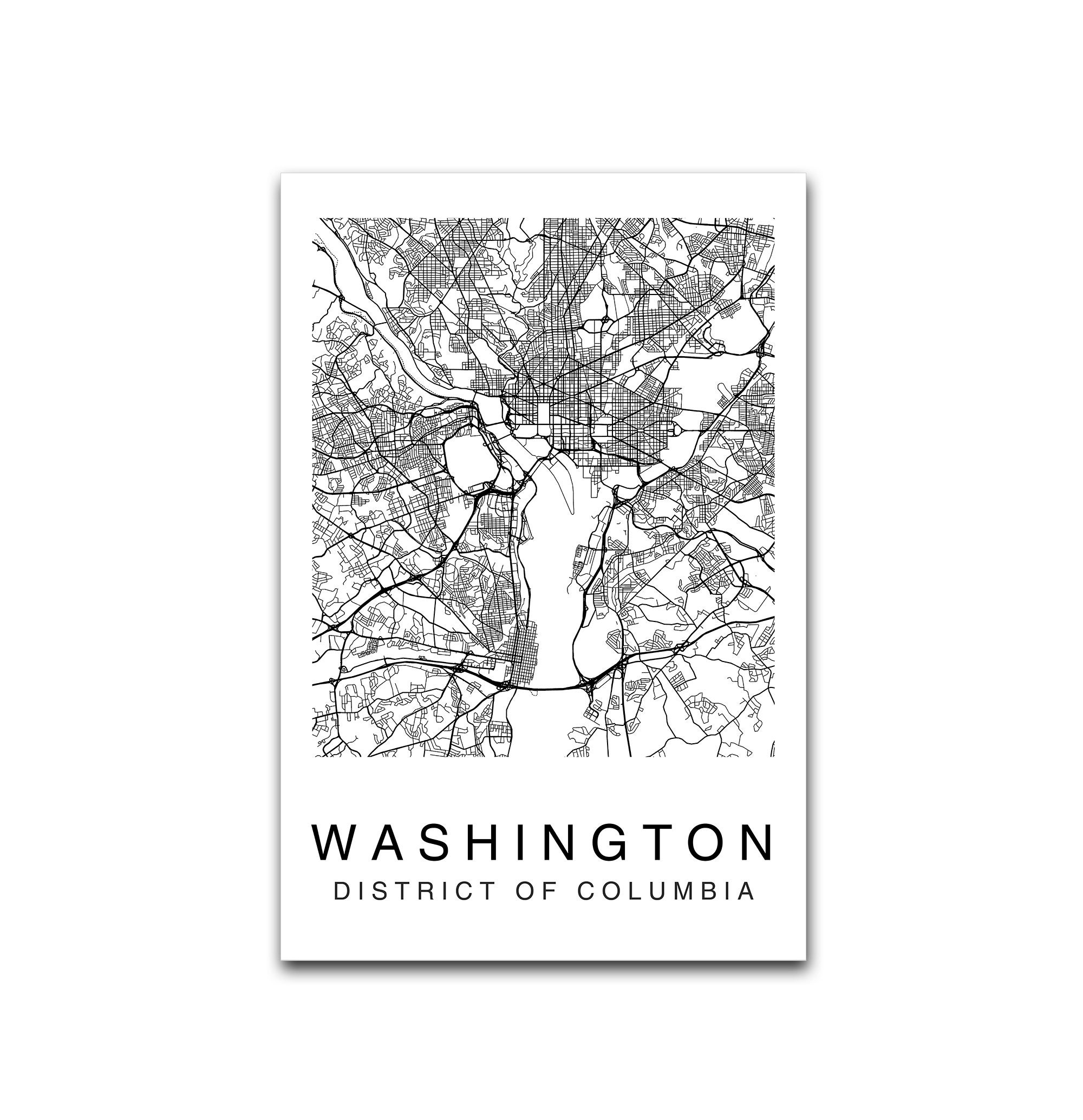 Washington DC Map Print Washington Dc Washington Map Print | Etsy