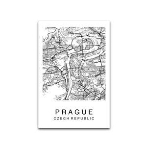 Prague Map Print, Prague Printable Map, Wall Art, City Map Art, Street ...