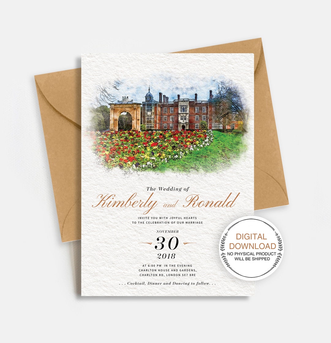 Custom Watercolor Wedding Invitations Custom Invitations Etsy