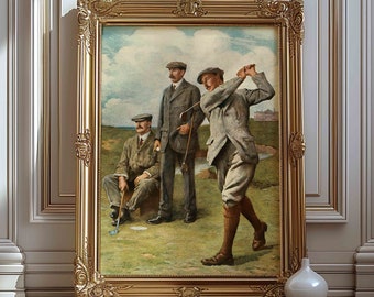 Golf Vintage Painting Landscape Art Print, Vintage Golf Course Wall Art, Golf Fan Gifts, Golf Wall Decor, Golf Posters, Sports Art Prints