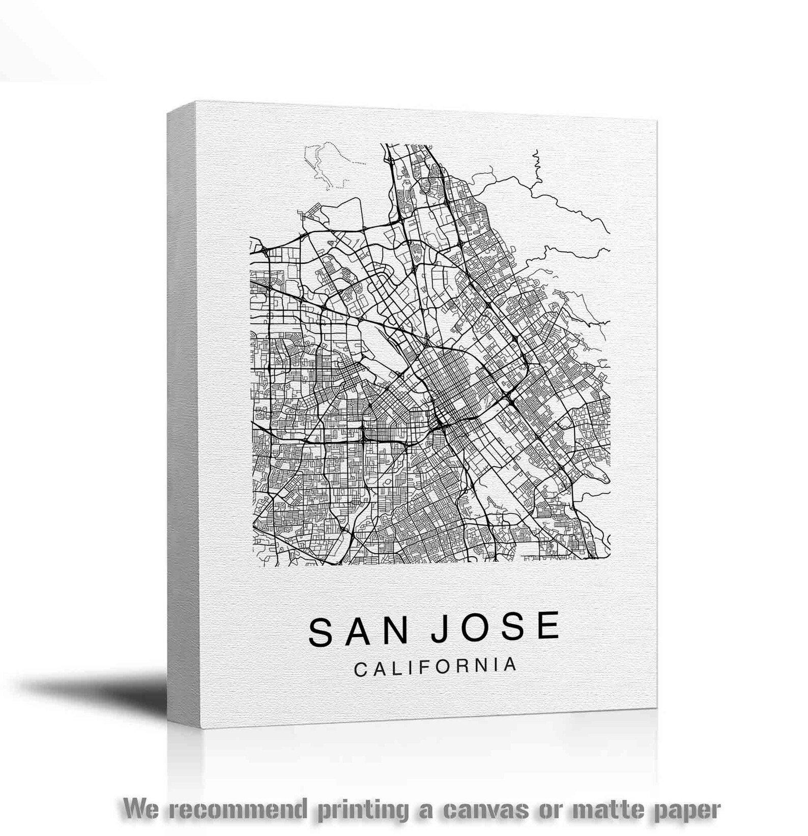 San Jose Map Print San Jose Map Poster Wall Art City Map | Etsy