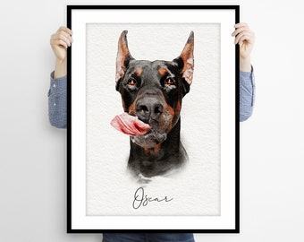 Custom Pet Drawing, Custom Pet Portrait, Digital Painting, Dog Memorial, Cat Memorial, Pet Portrait, Dog Memorial Gift, Custom Dog Portrait
