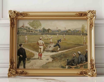Vintage Baseball Print, Classic Sport Wall Decor Boys Room, Man Cave, Sports Enthusiast Gift