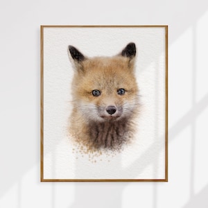 Fox print, Nursery animal, Fox nursery, Kids room art, Art for kids, Woodland print, Forest animal print, Nursery decor, Baby room print art