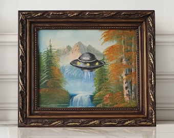 Alien Vacation 8x10 Print of Altered Thrift Store Painting - Etsy