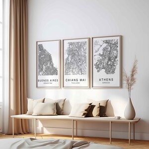 Custom City Map Print Poster Set 1,2,3,4,6,9 - Etsy