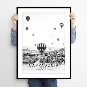 Cappadocia Poster, Cappadocia Travel Print, Cappadocia Art, Cappadocia Wall Art, Cappadocia Print, Cappadocia Turkey, Hot Air Balloon Print