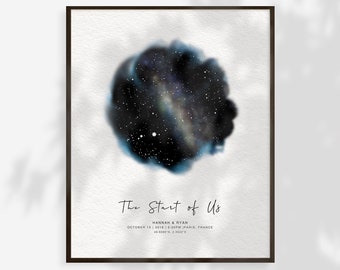 Personalized Star Map Gift, Night Sky Print, Custom Star Chart, Star Map Poster, Constellation Art, Sky Map Art, Anniversary Gift