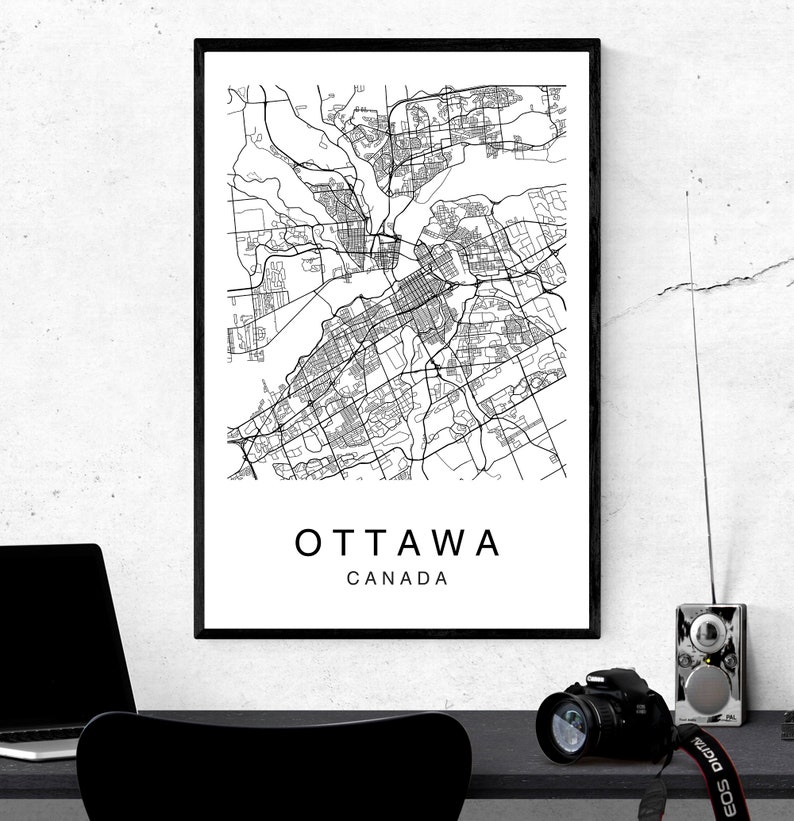 Ottawa Map Print Ottawa Map Printable Map Wall Art City Etsy