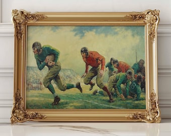 Vintage Football Art Print: Sports Poster for Office, Dorm, Gym