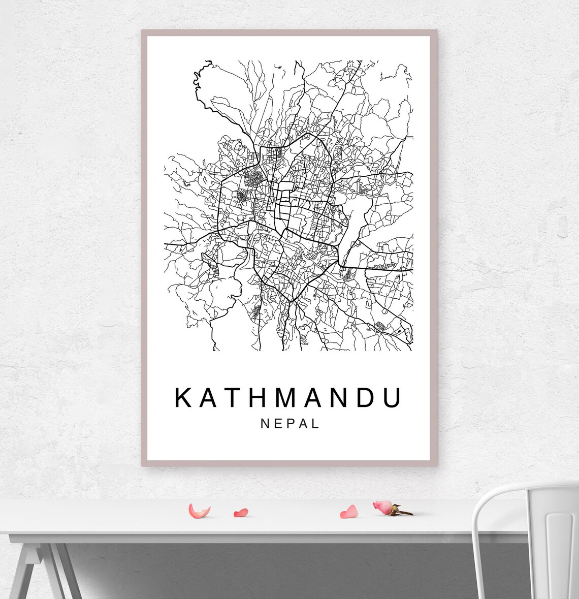Kathmandu Map Print Kathmandu Map Poster Wall Art City Map | Etsy