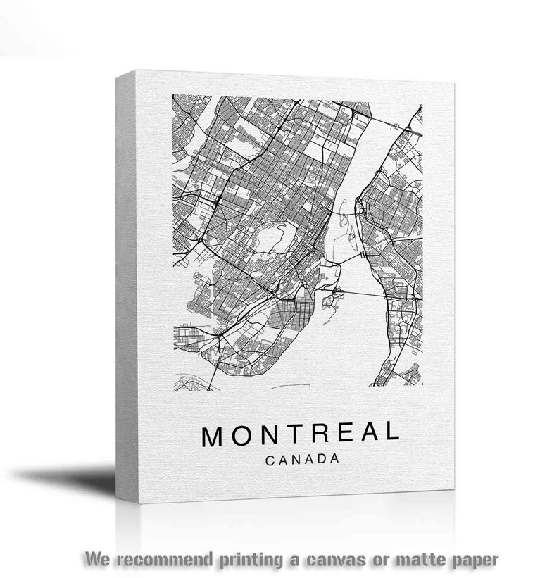 Montreal Map Print Montreal Map Poster Wall Art City Map Etsy