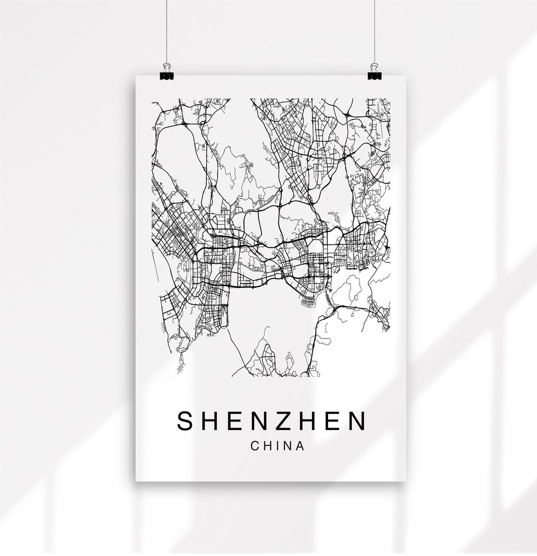 Shenzhen Map, Shenzhen City Map, City Maps Digital, Maps and Prints ...
