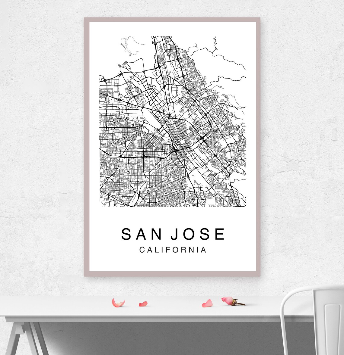 San Jose Map Print San Jose Map Poster Wall Art City Map | Etsy