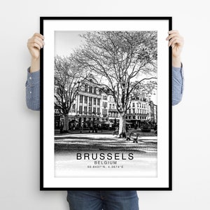 Brussels Print Black and White, Brussels Poster, Brussels Wall Art, Brussels Photo, Brussels Wall Decor, Bruxelles Prints, Brussel Europe