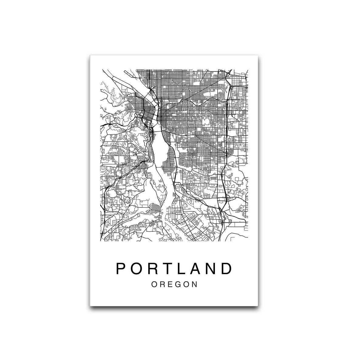 Portland Map Print Portland Map Printable Map Digital | Etsy