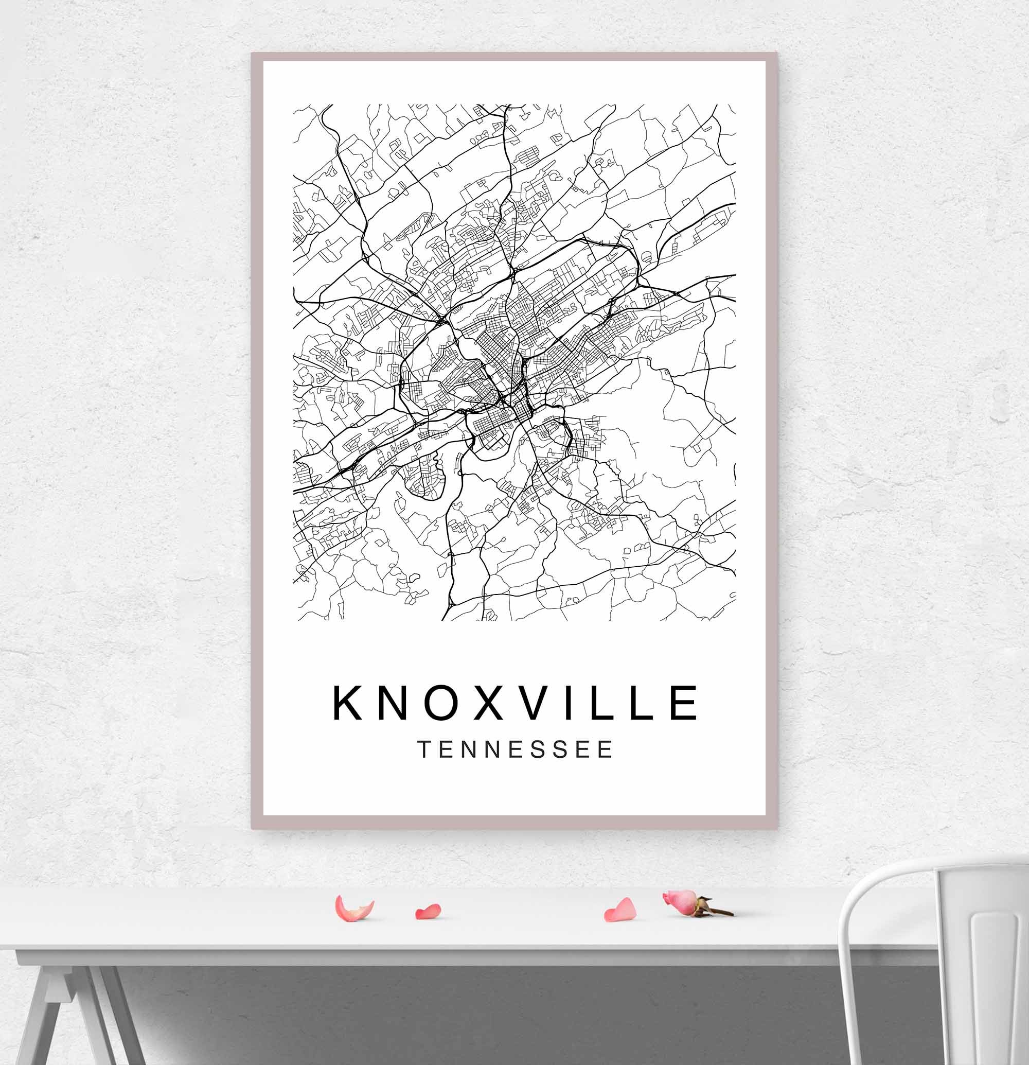 Knoxville Map Minimalist Map Knoxville Map Print Knoxville | Etsy