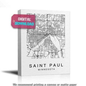 Saint Paul Map, Saint Paul City Map, Printable Map, Map Print, Saint Paul Map Art, Saint Paul ...