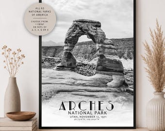Juego de pósteres de parques nacionales, láminas fotográficas de viajes, decoración de pared para aventuras.