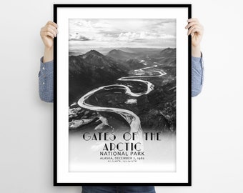 Gates of Arctic National Park Travel Print Poster, Alaskan National Park Print, Alaska Travel Poster, Gates of Arctic Photo Wall Art