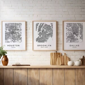 Custom City Map Print Poster Set 1,2,3,4,6,9 - Etsy