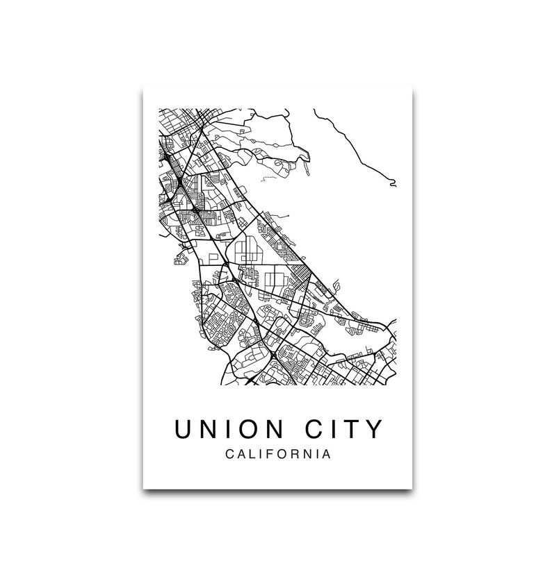 Union City Map Minimalist Map Union City Map Print Union Etsy