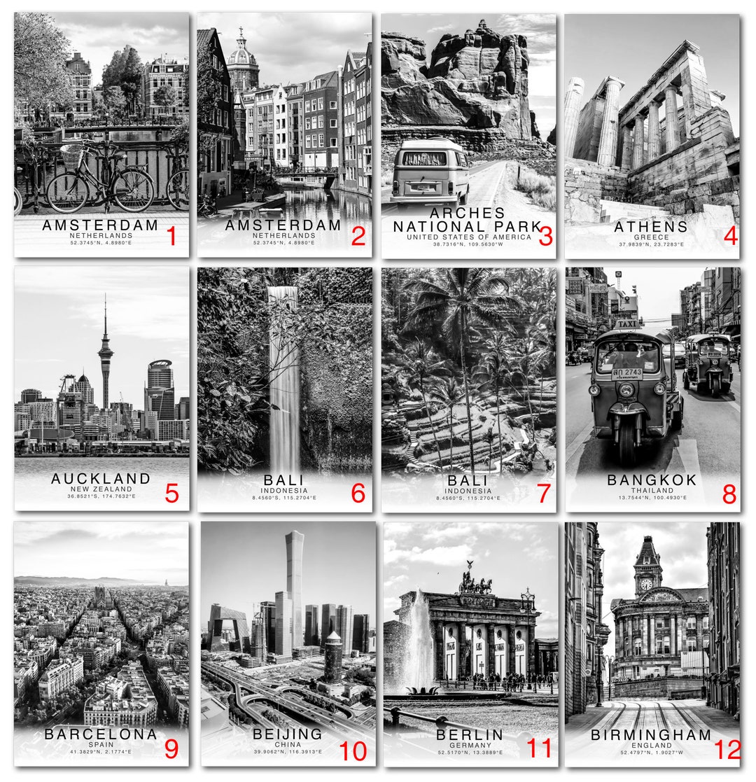 Travel Poster Cities Landmarks City Prints Minimalist Wall Art Décor