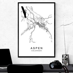 Aspen Map Aspen City Map Map Poster Map Print Aspen Street - Etsy