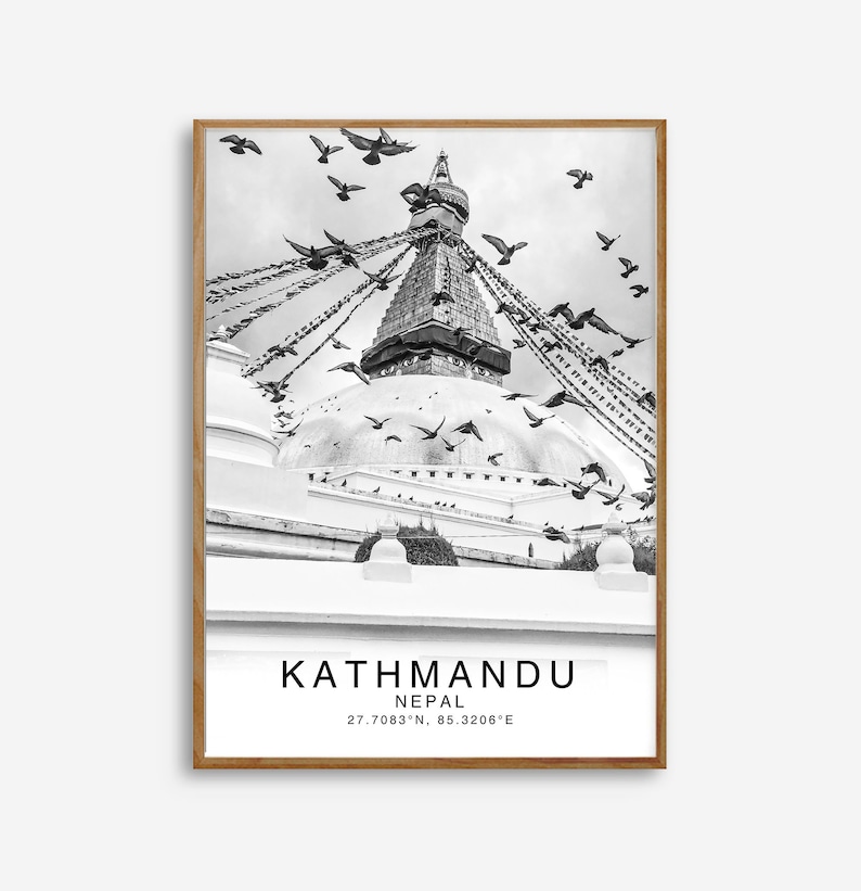 Katmandou, Katmandou Print Noir et Blanc, Nepal Wall Art, Nepal Poster, Nepal Photo, Nepal Wall Decor, Katmandou Poster, Nepāl, Asia Print image 5