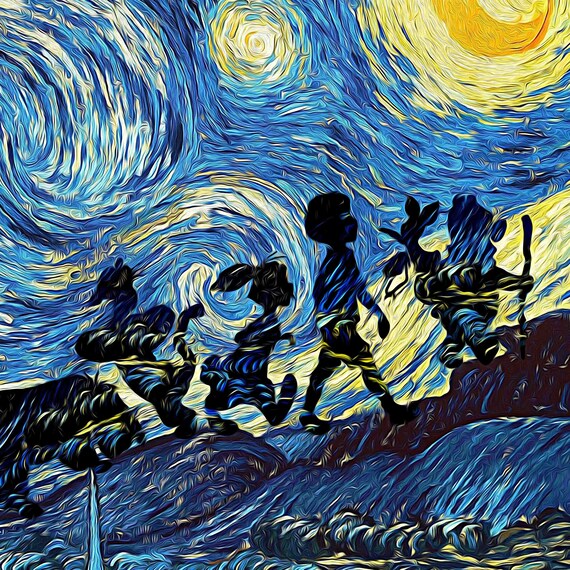 くまのプーさんアートプリント、星空の夜の壁プリント、子供部屋 くまのプーさんアートプリント、星空の夜の壁プリント、子供部屋