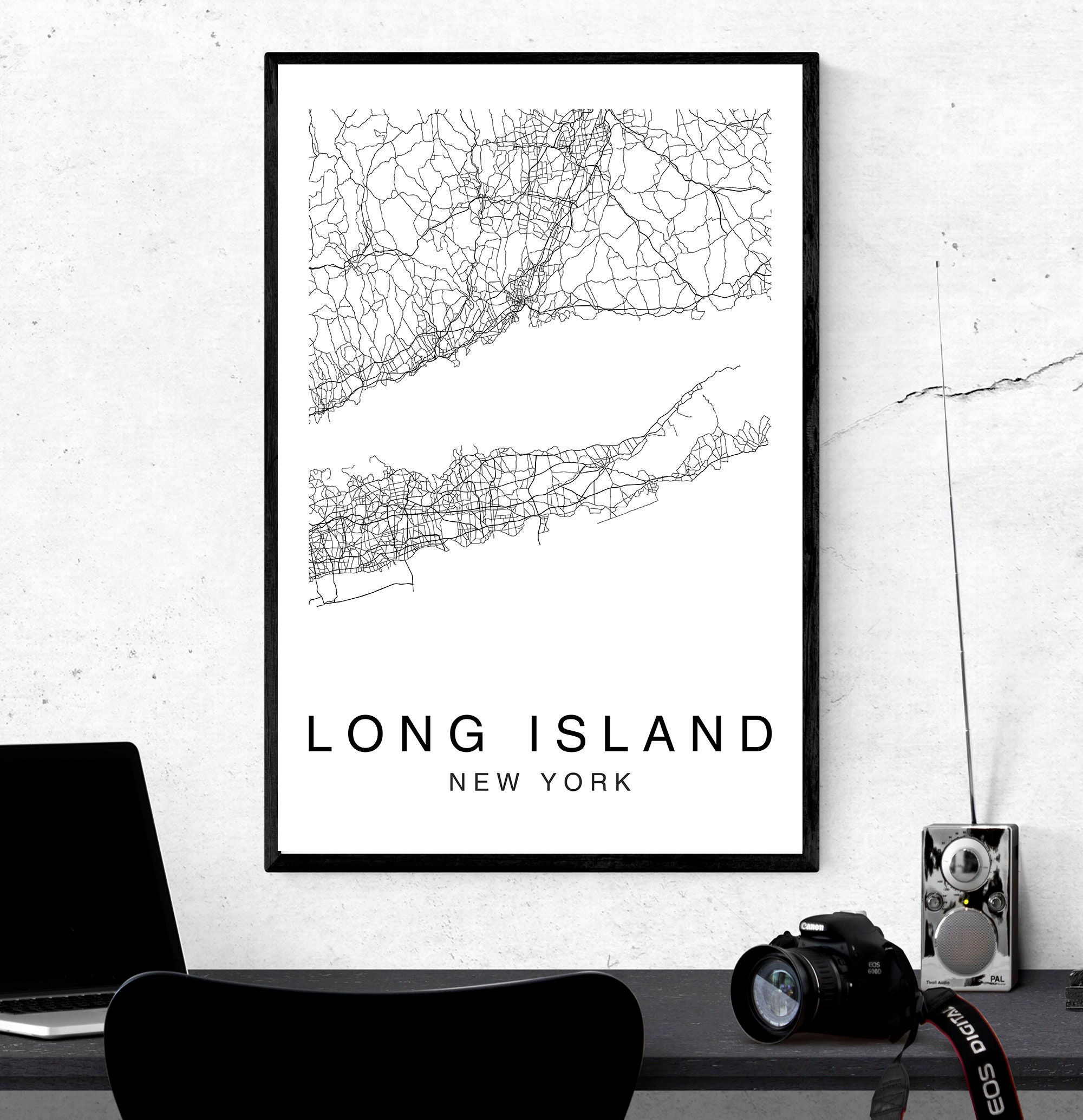 Long Island Map Print Long Island Map Poster Wall Art City | Etsy