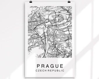 Prague Street Map Art Print: Czech Republic City Decor (Digital Download)