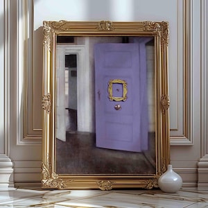 Cornice per porta di Friends dipinta con personaggi della cultura pop in vecchi dipinti, divertente dipinto storico alterato, stampa artistica parodia, famosa opera d'arte murale