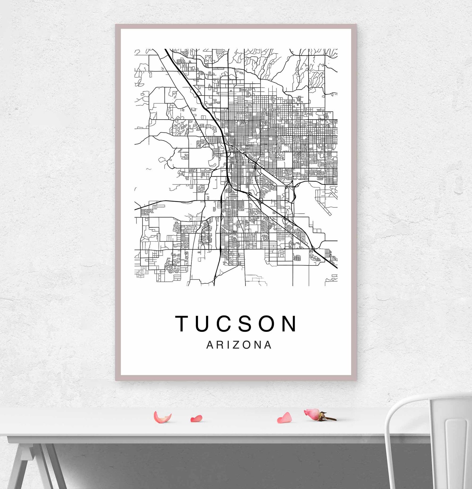 Tucson Map Tucson City Map Map Poster Map Print Tucson Map | Etsy