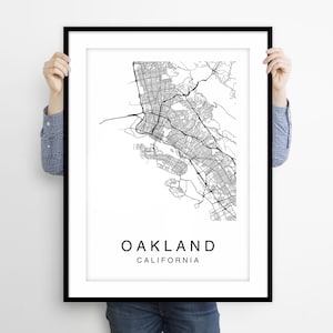 オークランド地図、オークランド市地図、地図ポスター、地図プリント、オークランド地図ポスター、オークランド地図プリント、ストリートマップ、市街地図、カリフォルニア地図アートプリント