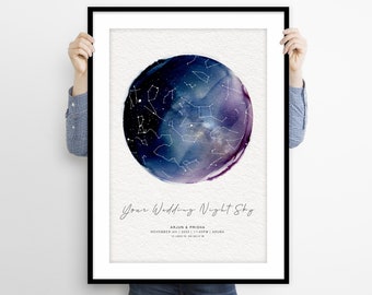 Custom Star Map, Night Sky Print, Star Map, Constellation Map, Night Sky, Wedding Gift, Anniversary Gift, Night Sky Map