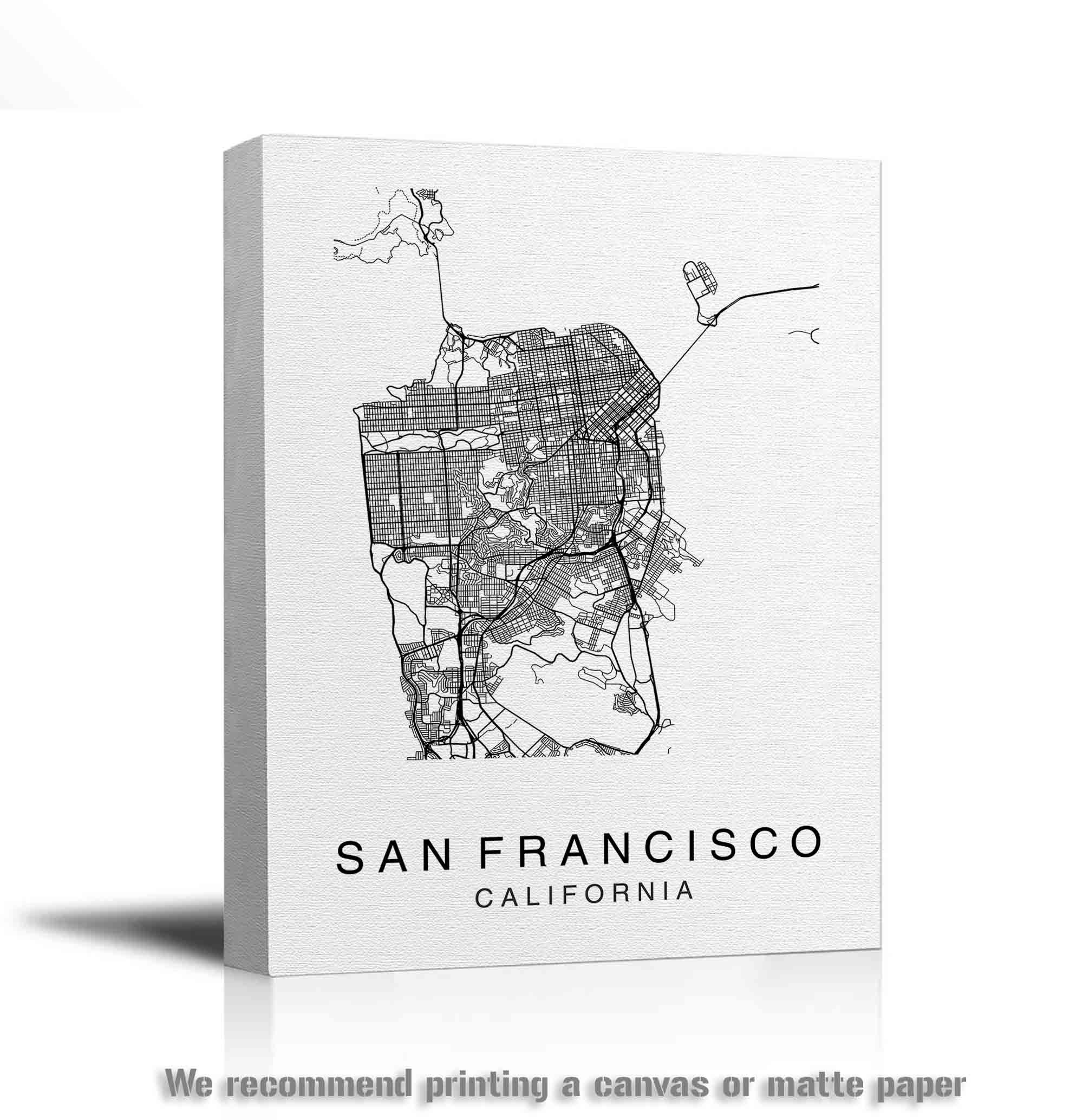 San Francisco Map Print San Francisco Map Wall Art City Map Etsy