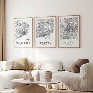 Custom City Map Print Poster Set 1,2,3,4,6,9 - Etsy