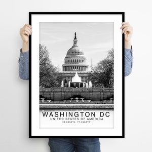 Impression de Washington DC, affiche minimaliste, impression de Washington DC, affiche de Washington DC, art de Washington dc, impression moderne d'art de voyage de Washington