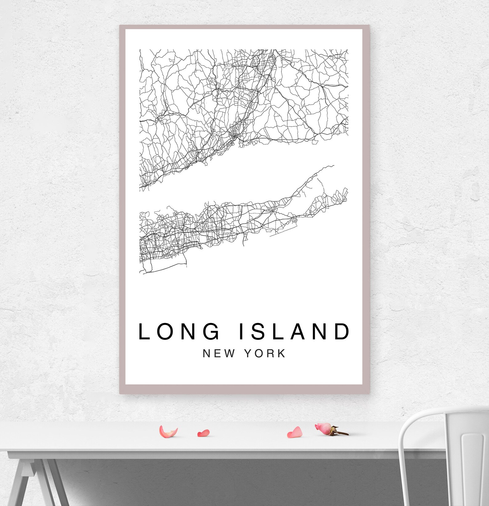 Long Island Map Print Long Island Map Poster Wall Art City - Etsy
