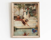 Altered Art Print, John William Waterhouse Style, Eclectic Wall Decor Pop Culture, Historical Painting
