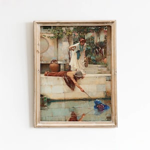 Altered Art Print, John William Waterhouse Style, Eclectic Wall Decor Pop Culture, Historical Painting