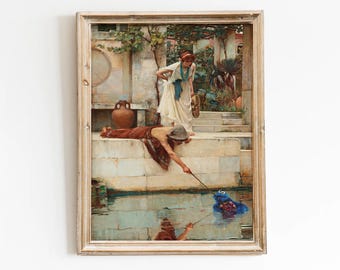 Altered Art Print, John William Waterhouse Style, Eclectic Wall Decor Pop Culture, Historical Painting