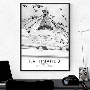 Katmandou, Katmandou Print Noir et Blanc, Nepal Wall Art, Nepal Poster, Nepal Photo, Nepal Wall Decor, Katmandou Poster, Nepāl, Asia Print image 7