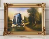Victorian Landscape Altered Art Print: 3D Car Whimsical Home Decor