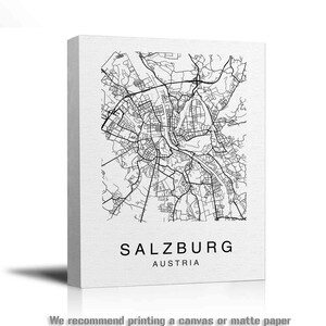 Printable Map Salzburg Salzburg City Map Map Print Digital - Etsy