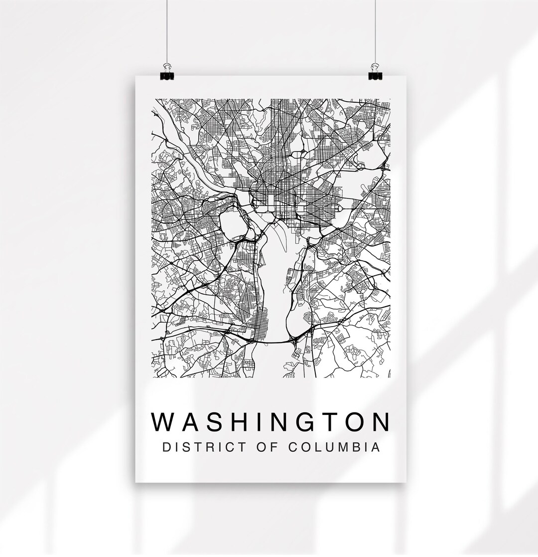 Washington DC Map Print, Washington Dc, Washington Map Print, Map of ...