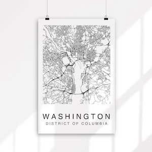 Washington DC kaart afdrukken, Washington dc, Washington kaart afdrukken, kaart van Washington dc, Amerikaanse kaarten, kaart van de VS, kaart van Amerika, hoofdstad van Amerika