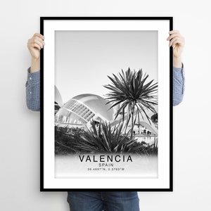 Valencia Druck schwarz weiß, Valencia Wandkunst, Valencia Poster, Valencia Foto, Valencia Wanddekoration, Spanien, València, Spanien, Spanien, Spanien