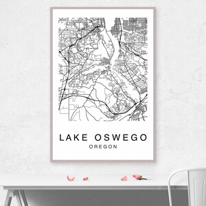 City of Lake Oswego Map Lake Oswego City Map Map Poster Map - Etsy